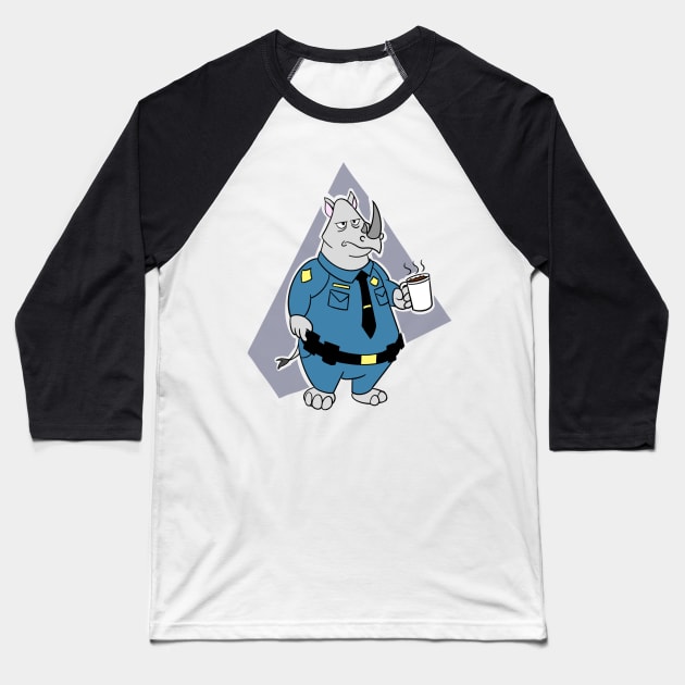 Officer McHorn Baseball T-Shirt by PrinceOfDingos